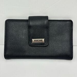 Faux Leather Clutch Wallet Organizer Zip Coin ID Window-Kenneth Cole